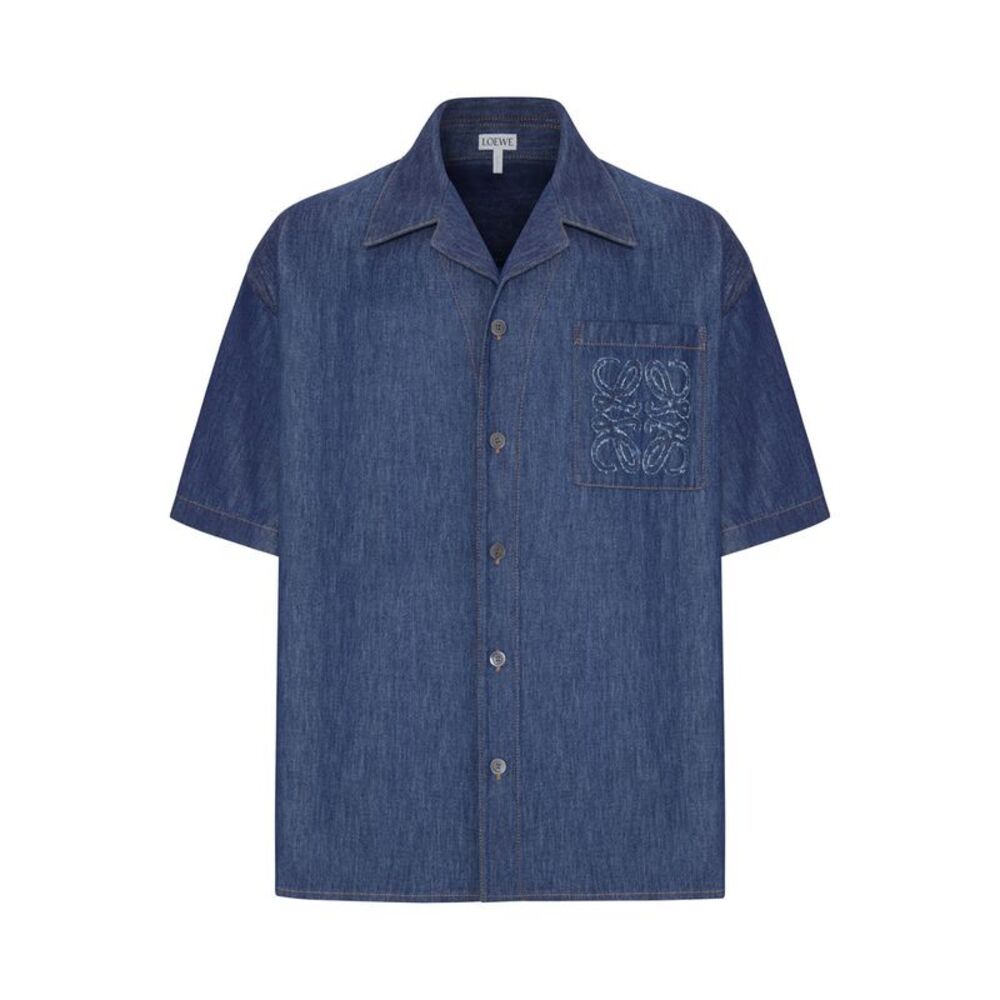 Loewe Men Lightweight Cotton Chambray Shirt